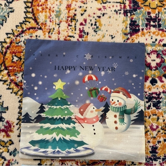 NEW Set of Two Christmas Snowman Santa Claus Pillow Covers - Picture 3 of 6